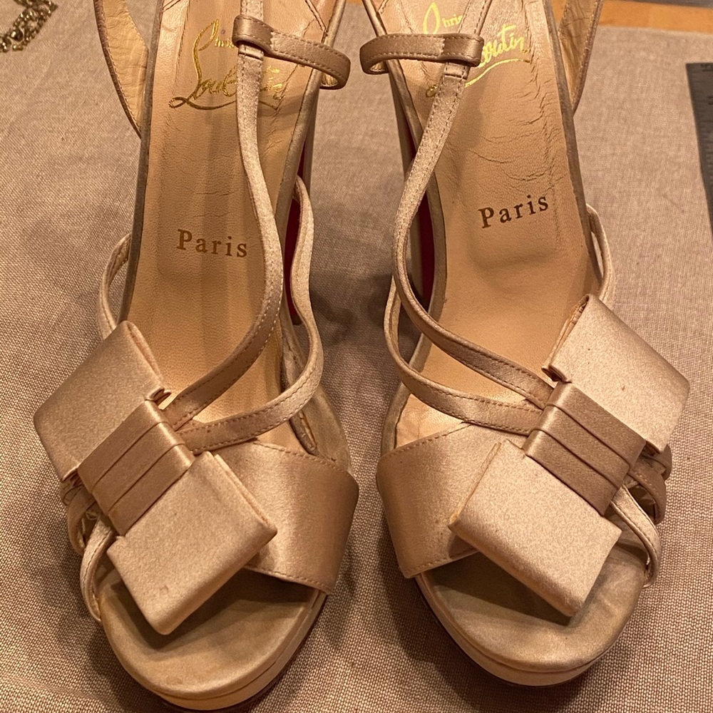 Christian Louboutin Gold Strappy Heels